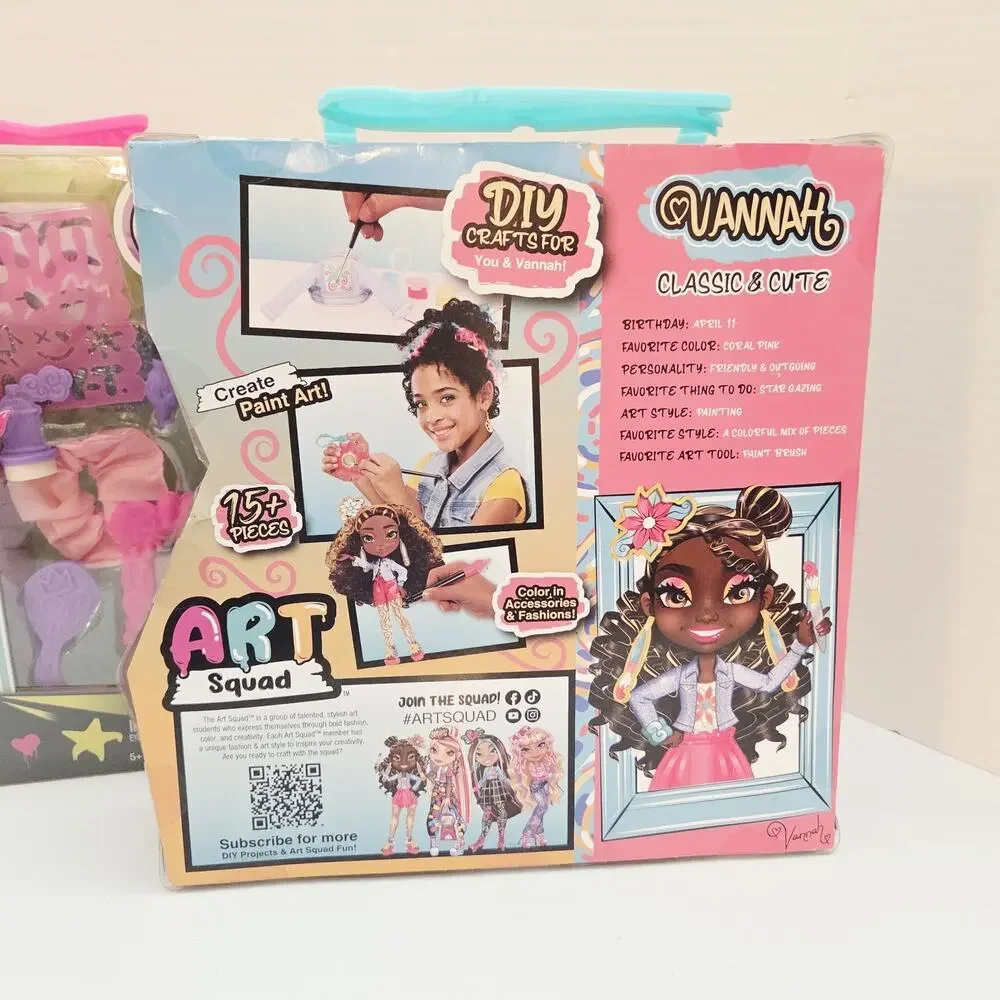 Art Squad Dolls Layla Serena DIY Create Paint Art Fashion Dolls NEW Sealed Lot